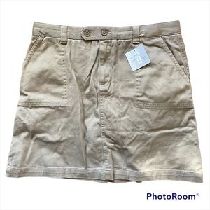 Lands End Girls Plus Size Uniform Khaki Tan Skort Adjustable Waist 14+